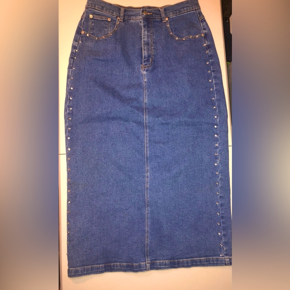 Denim&Co Classic Blue Jean Skirt Vintage
